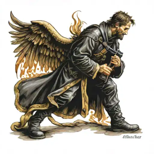 fire, ptsd, military, boondock saints prayer, st. florian, st. michael, aggression tattoo design idea