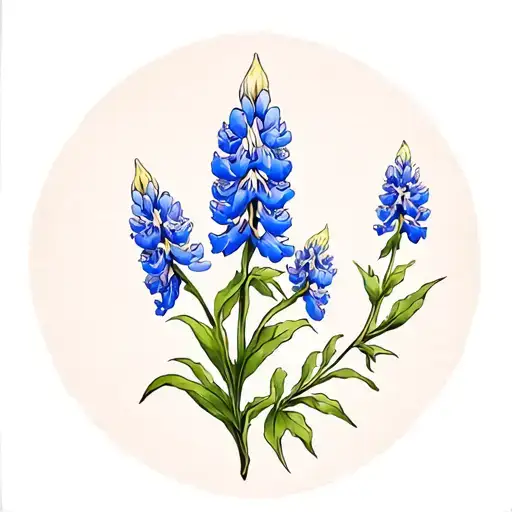 bluebonnets Texas themed half sleeve tattoo design idea