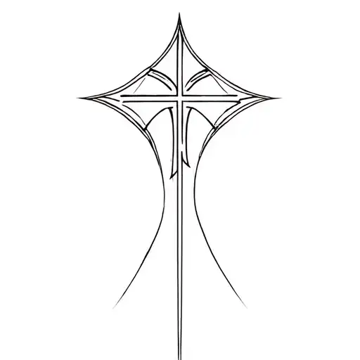 fine line templar cross tatoo design tattoo design idea