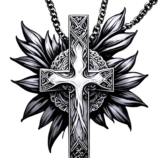 Cross Necklace tattoo design idea