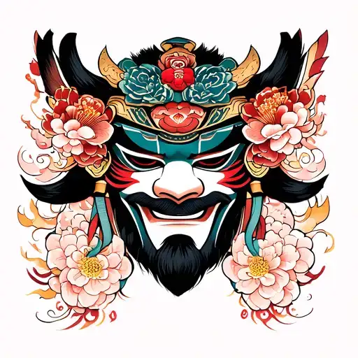 Samuri Mask tattoo design idea