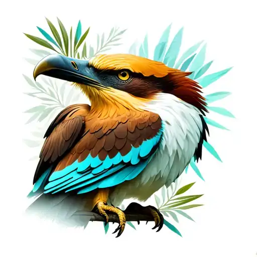 Bald eagle, coquí, turquoise-browned motmot tattoo design idea