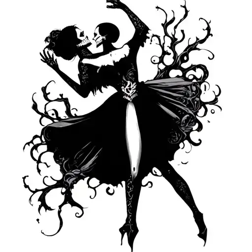 dance macabre tattoo design idea