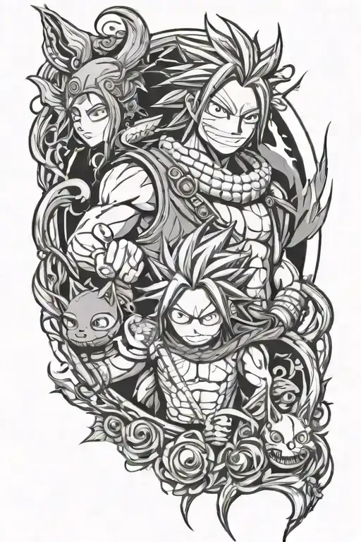 fairy tail anime tattoo design idea
