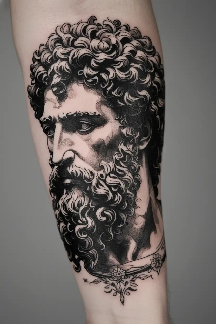 Stoicism virtues marcus aurelius tattoo design idea