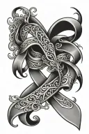 lung cancer ribbon tattoo design idea