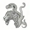 africa and king  cobra  tattoo design idea