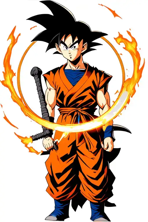 Goku blacks scythe with the time ring around the handle  tattoo design idea
