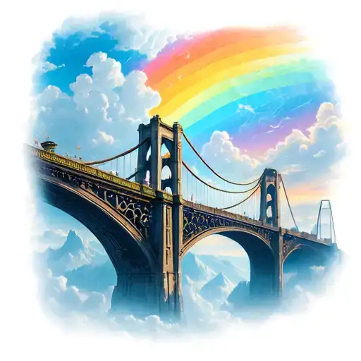 Rainbow Bridge to heaven tattoo design idea