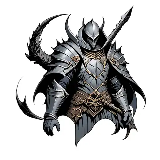 dark souls video game tattoo design idea