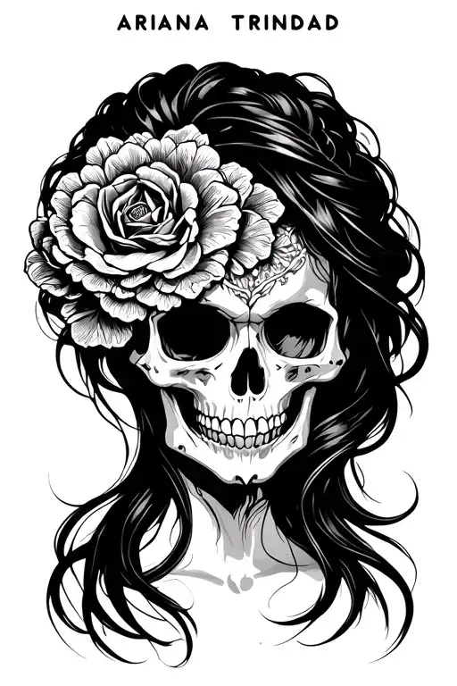 "Ariana Trinidad " skull tattoo design idea