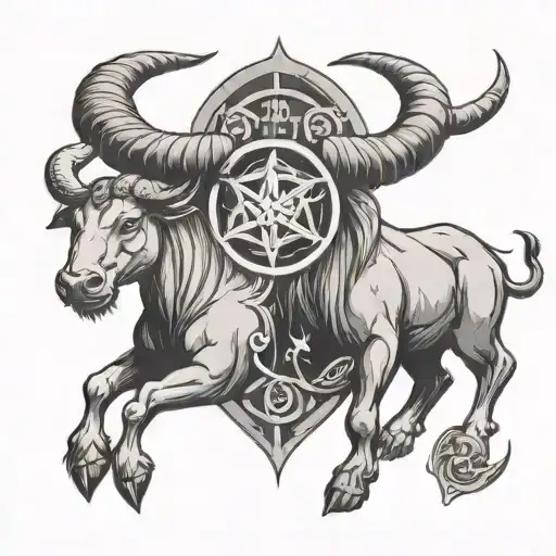 taurus and Capricorn symbol tattoo design idea