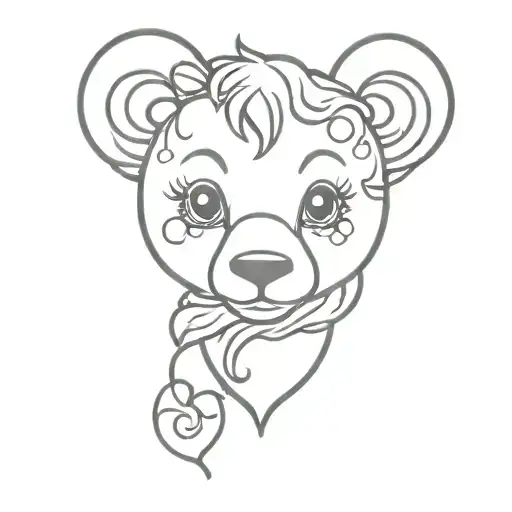 carebear, gothic, bleeding heart   tattoo design idea