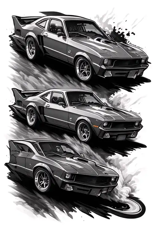 Car Drifting tattoo design idea