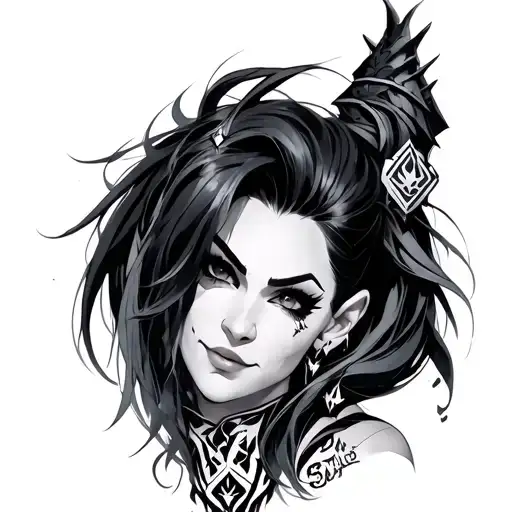 jinx league of legends tattoo design idea
