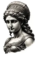 Athena with realistic sexy beautiful statue design for tattoo tattoo design idea