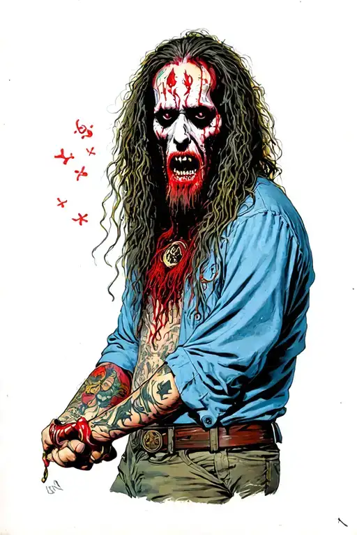 Rob Zombie horror movie scene tattoo design idea