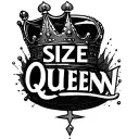 "BBC SIZE QUEEN" three line text tattoo design idea