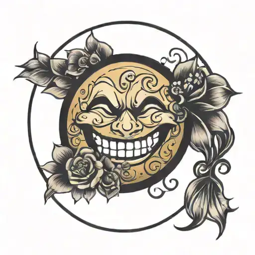 smiley face tattoo design idea