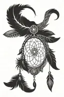 a dream catcher with feathers tattoo design idea