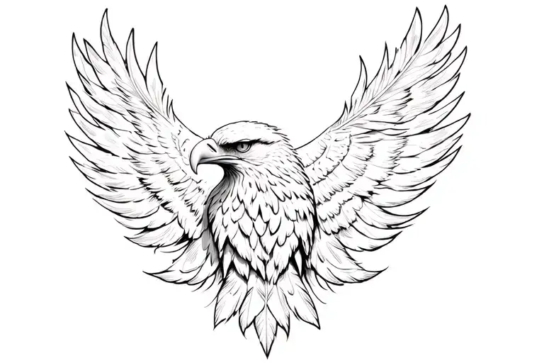 Eagle feathers transforming tattoo design idea