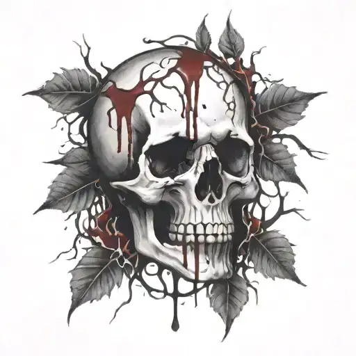 blood dripping tattoo design idea