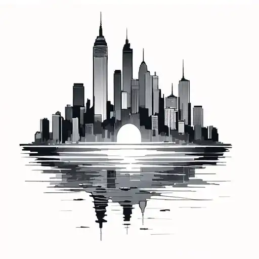 Skyline tattoo design idea