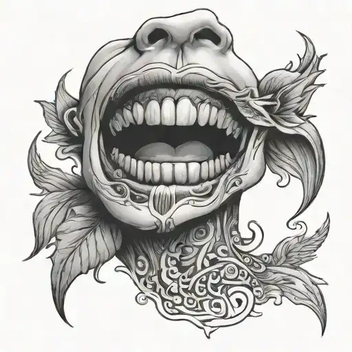 Throat tattoo design idea