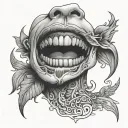 Throat tattoo design idea