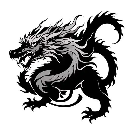 Taurus in the year of the dragon tattoo design idea