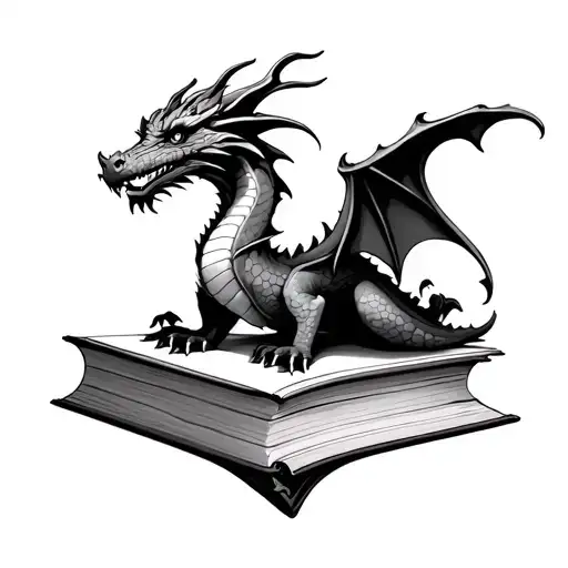 Book Dragon tattoo design idea
