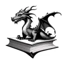Book Dragon tattoo design idea