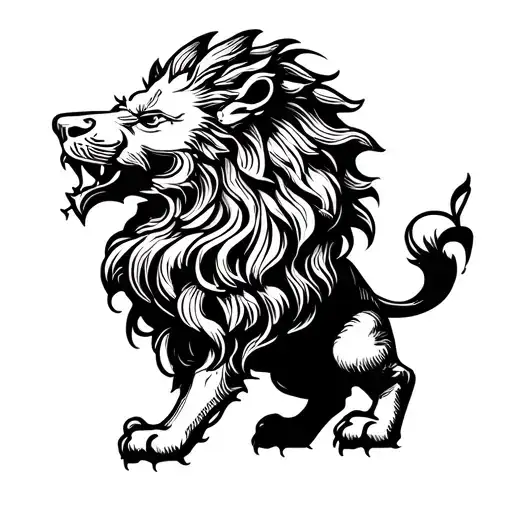 Welsh/ Dutch lion tattoo design idea