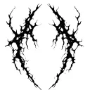 Sharp, abstract lines like tendons or energy cracks. Flowing, aggressive, irregular shape, no shading. tattoo design idea