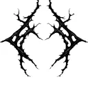 Sharp, abstract lines like tendons or energy cracks. Flowing, aggressive, irregular shape, no shading. tattoo design idea