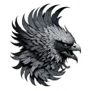 aggressive black phoenix tattoo design idea