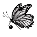 semicolon butterfly body with wire wings flying tattoo design idea