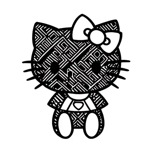 hello kitty wednesday adams creation tattoo design idea