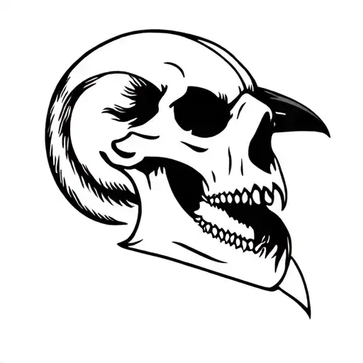 crow skull tattoo design idea