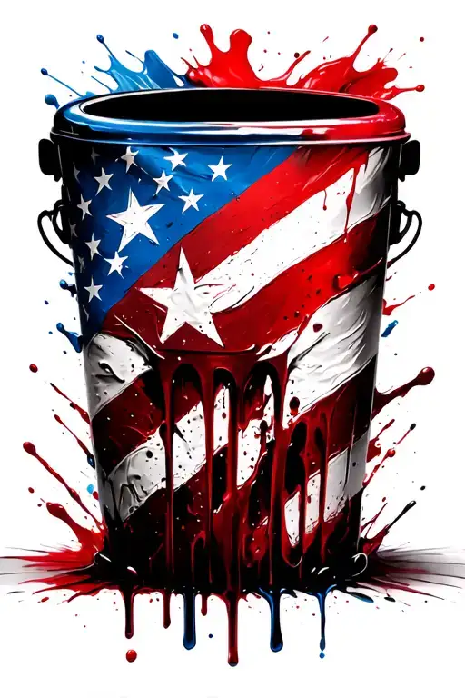 american flag flowing into puerto rican flag tattoo design idea