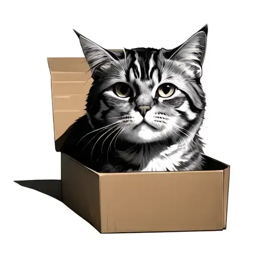 Cat In A Box tattoo design idea