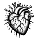broken heart that regenerates tattoo design idea