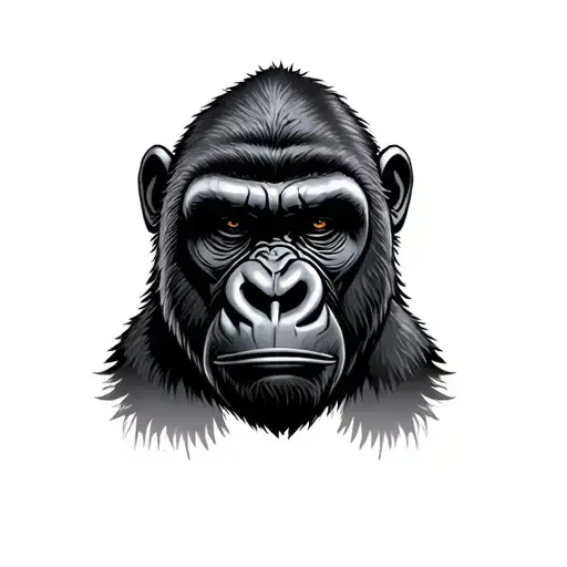 gorilla face tattoo design idea