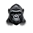 gorilla face tattoo design idea