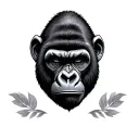 gorilla face tattoo design idea
