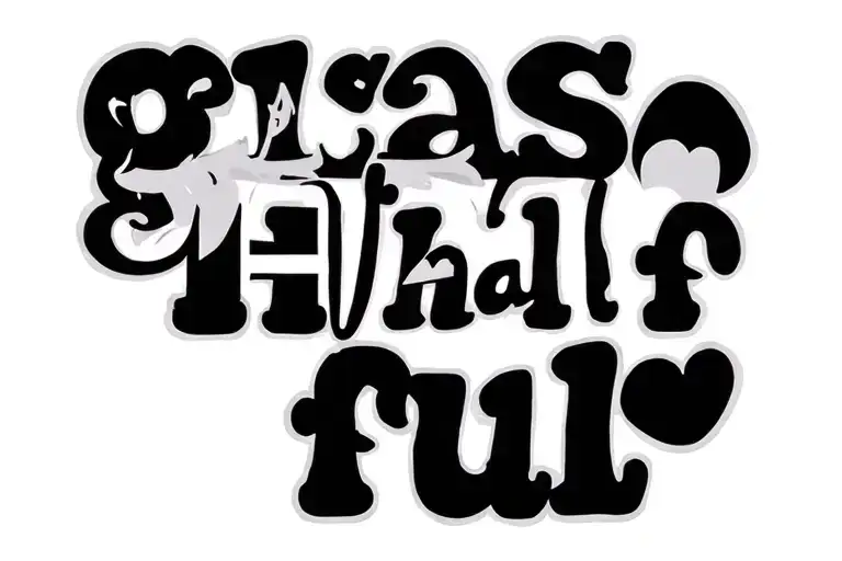 "glass half full" Simple design tattoo design idea