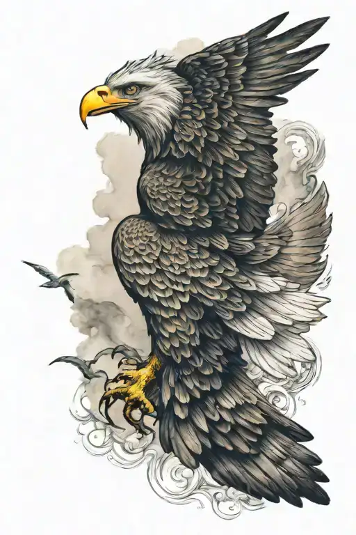eagle soaring tattoo design idea