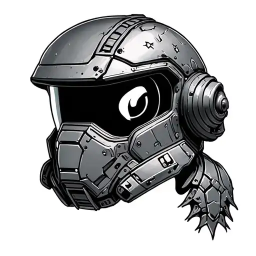 space marine salamander mark VII helmet adorned tattoo design idea