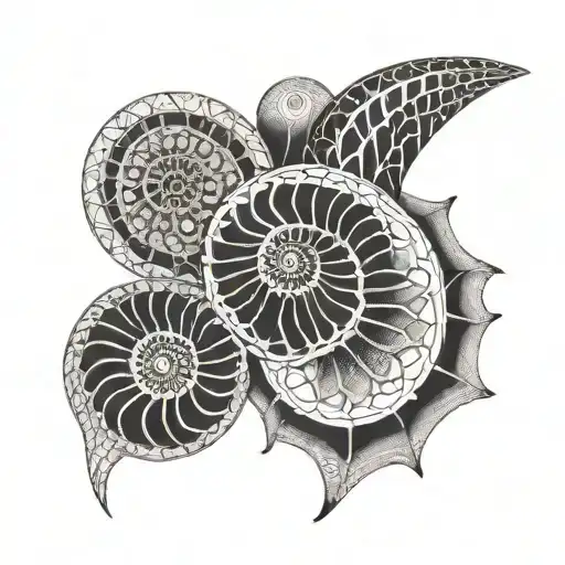 ammonite shell tattoo design idea