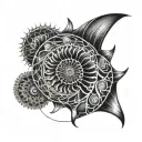 ammonite shell tattoo design idea